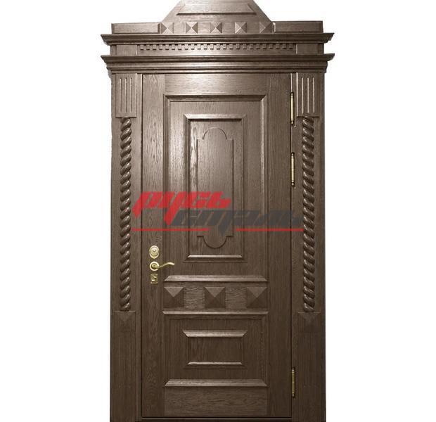 наружная дверь в новостройку, отделка - массив дерева