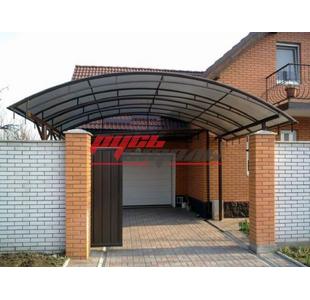 навес для автомобиля перед гаражом, модель НВСА-16