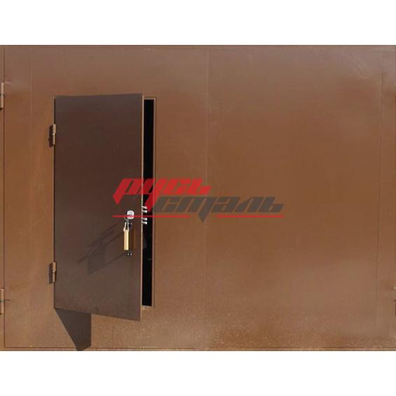 металлические ворота с калиткой в одной створке модель ВГМ - 3